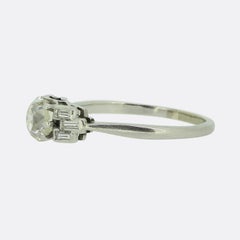 Art Deco 0.80 Carat Old Cut Diamond Ring