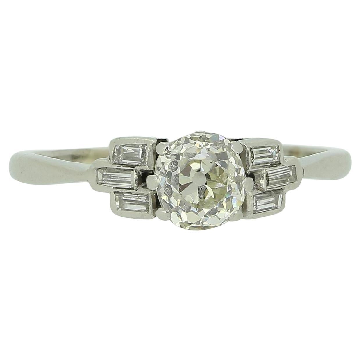 Art Deco 0.80 Karat Diamantring mit Altschliff im Altschliff