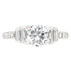 Art Deco 0.80 Ct. Diamond Engagement Ring H SI2 in Platinum