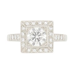 Art Deco 0.80 Carat Diamond Cluster Ring, circa 1930s