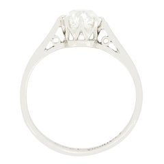 Art Deco 0.80ct Diamond Solitaire Ring, c.1920s