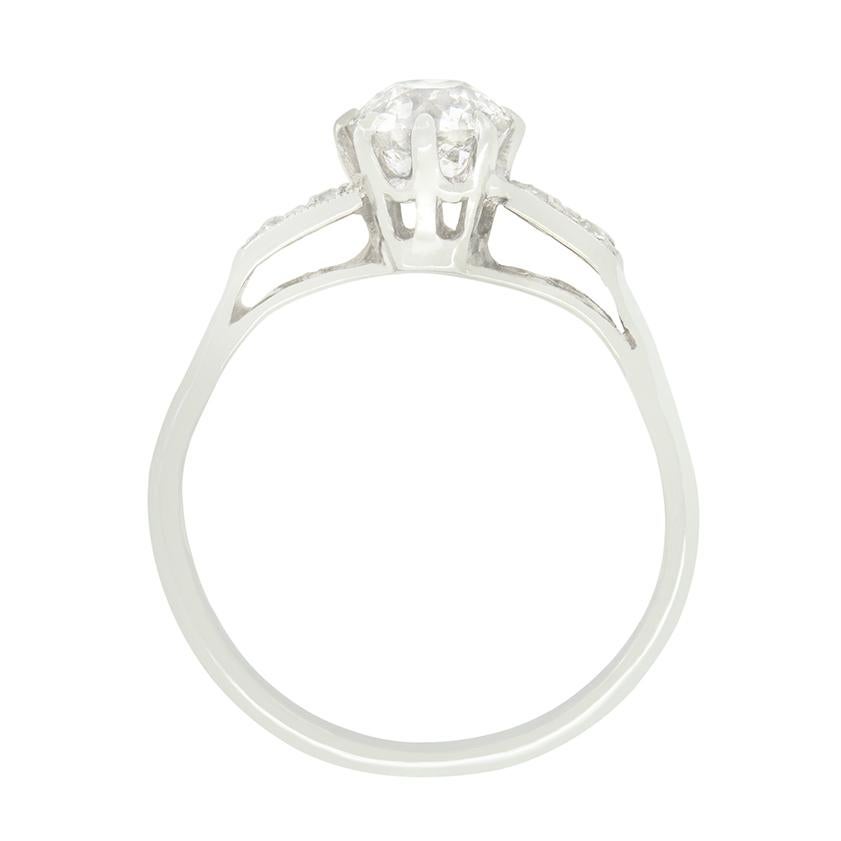 Art Déco Art Deco 0.80ct Diamond Solitaire Ring, c.1920s in vendita
