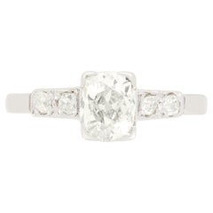 Art Deco 0.80ct Diamond Solitaire Ring, c.1920s