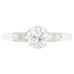 Art Deco 0.80ct Diamond Solitaire Ring, c.1920s