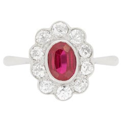 Bague Art déco en rubis et diamants de 0,80 carat, années 1920