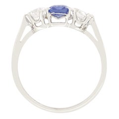 Art Deco 0.80ct Sapphire and Diamond Three Stone, c.1920s