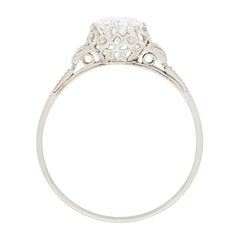 Art Deco 0.84 Carat Diamond Solitaire Engagement Ring, circa 1920s