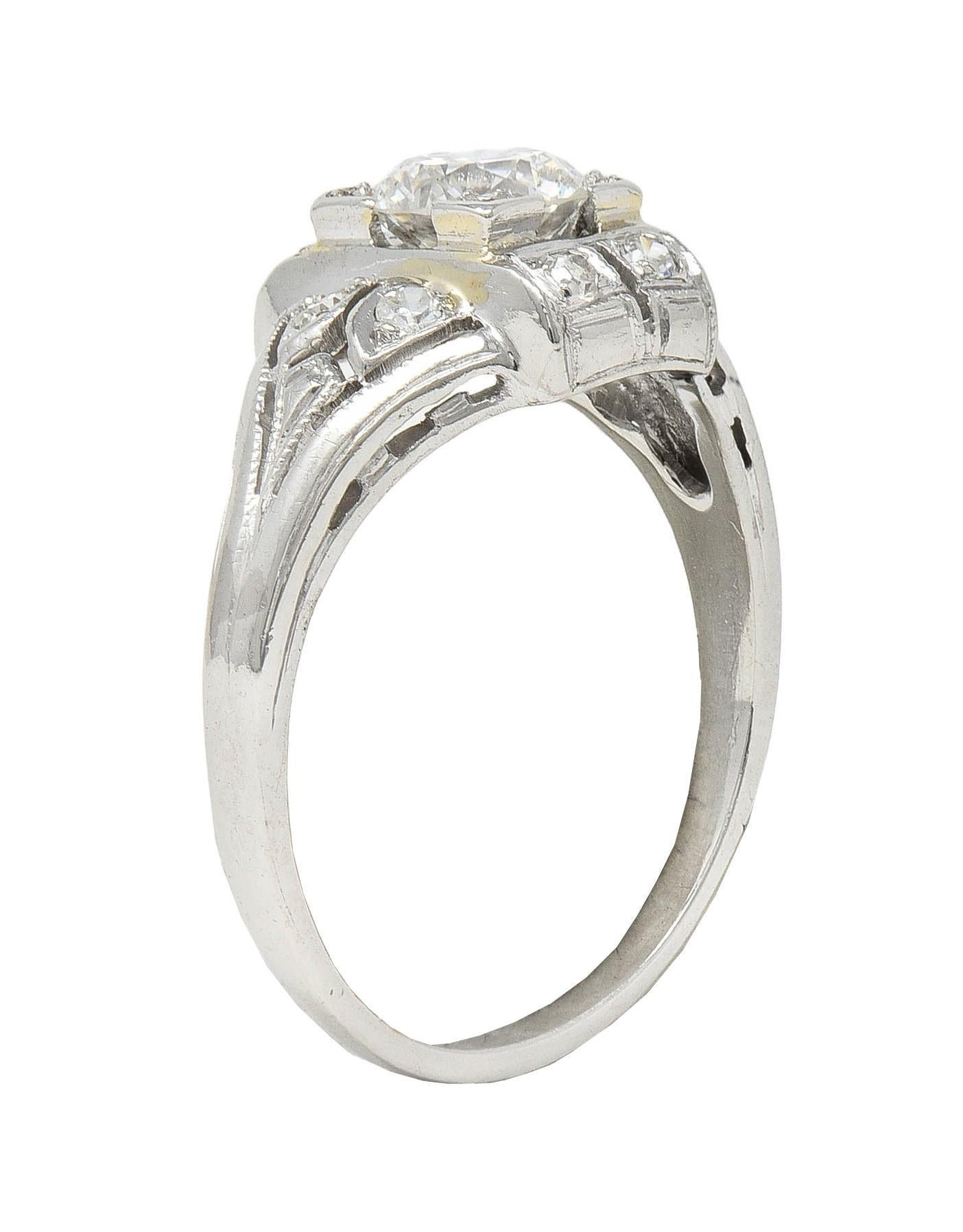 Anello di fidanzamento Art of Vintage con diamante in platino da 0,85 CTW in vendita 5