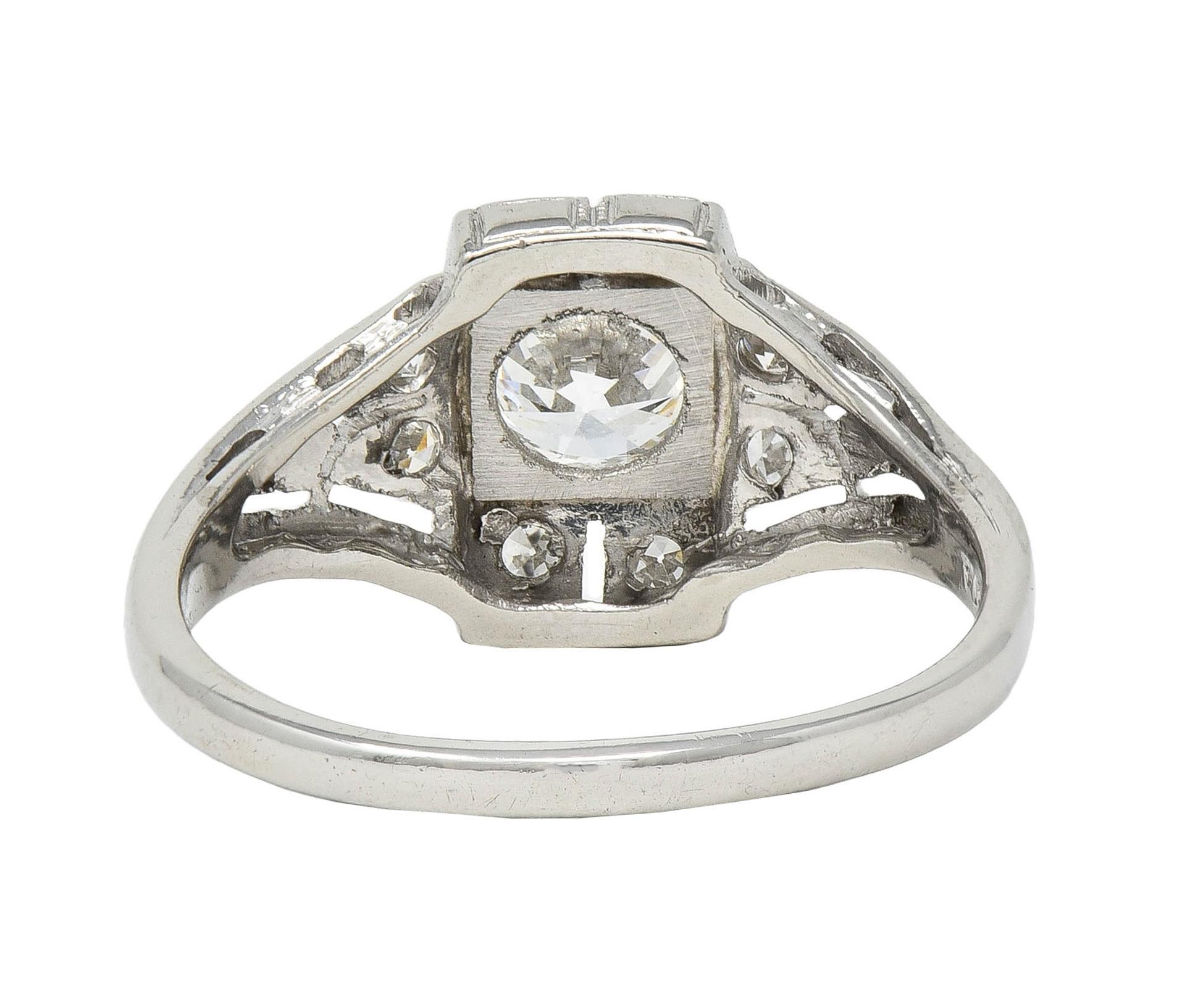 Anello di fidanzamento Art of Vintage con diamante in platino da 0,85 CTW In condizioni ottime in vendita a Philadelphia, PA
