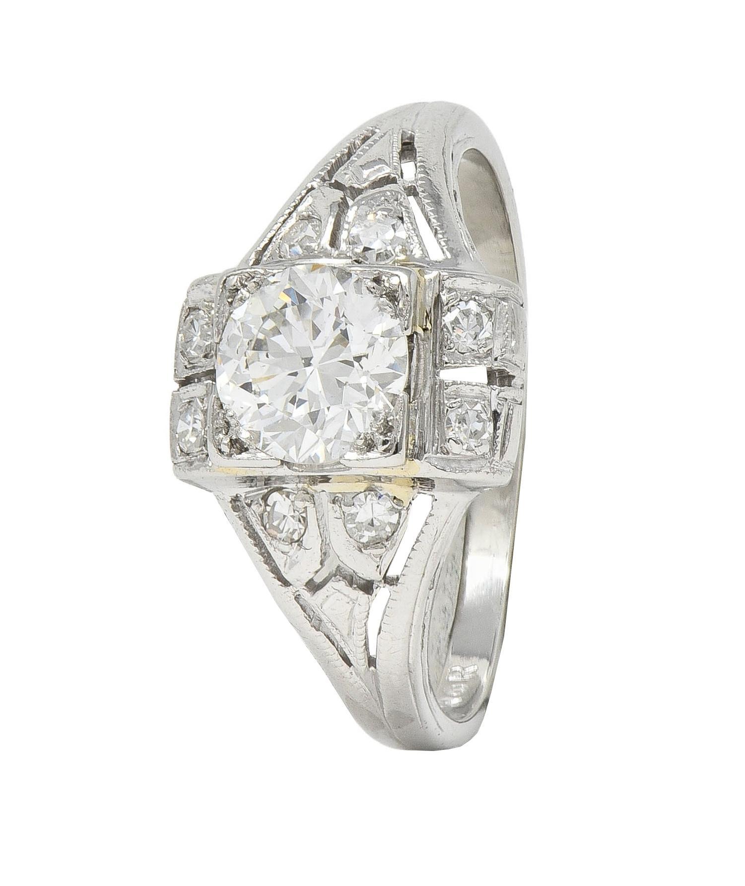 Anello di fidanzamento Art of Vintage con diamante in platino da 0,85 CTW in vendita 3