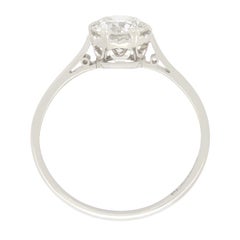 Art Deco 0.85ct Diamond Solitaire Ring, c.1920s