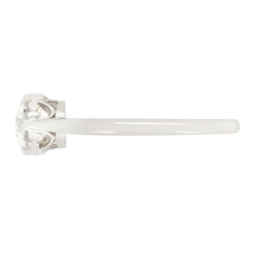 Anillo solitario de diamantes Art Déco de 0,85 ct, c.1920 Art Decó en venta
