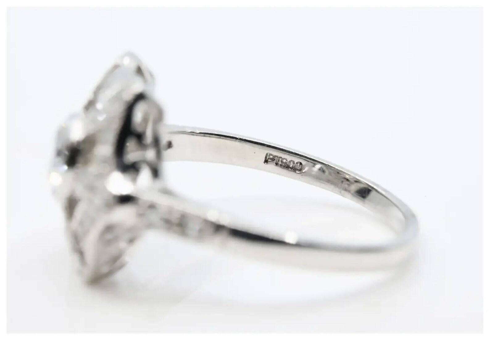 Old European Cut Art Deco 0.87ctw Diamond Engagement Ring in Platinum For Sale
