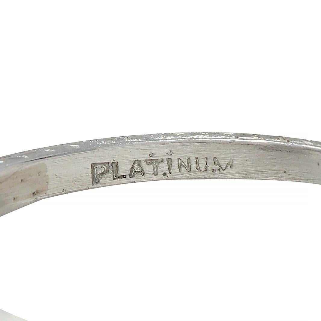 Art Deco 0.88 CTW Old European Cut Diamond Platinum Wheat Engagement Ring For Sale 4