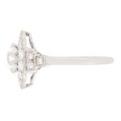 Art Deco 0.88ct Diamond Halo Ring, c.1920s