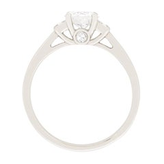Art Deco 0.88 Carat Diamond Solitaire Engagement Ring, circa 1930s