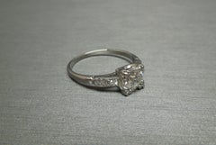 Art Deco 0.90 Carat European Cut Diamond Platinum Ring