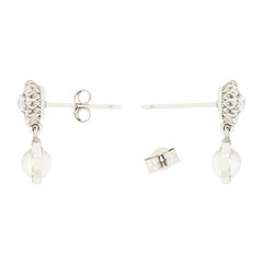 Art Deco 0.90ct Diamond and Pearl Earrings, c.1920s