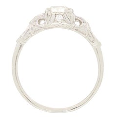 Art Deco 0.90ct Diamond Solitaire Ring, c.1920s