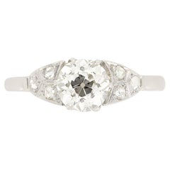Antique Art Deco 0.90ct Diamond Solitaire Ring, c.1920s