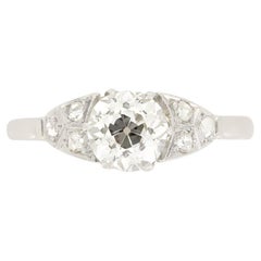 Anillo solitario de diamantes Art Déco de 0,90 ct, c.1920