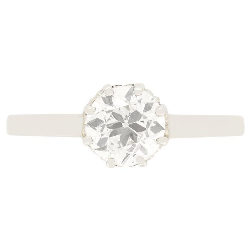 Anillo solitario de diamantes Art Déco de 0,90 ct, c.1920