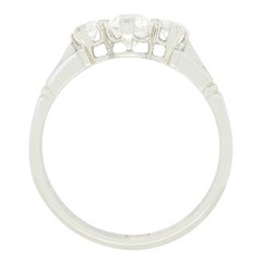 Art Deco 0.90ct Diamond Trilogy Ring, c.1920s