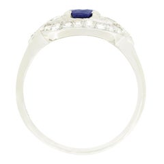Art Deco 0.90ct Sapphire and Diamond Cluster Ring, c.1920s