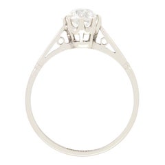 Art Deco 0.91ct Diamond Solitaire Ring, c.1920s
