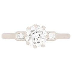 Art Deco 0.92 Carat Diamond Solitaire Ring, circa 1920s