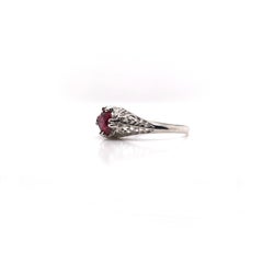 Art Deco 0.92 Carat Ruby Filigree Ring