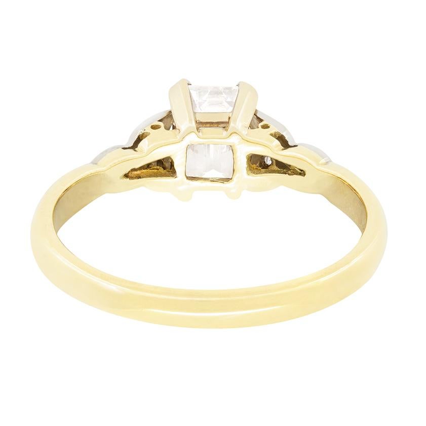 Art Deco 0,92 Karat Diamant Solitär-Ring, ca. 1920er Jahre (Smaragdschliff) im Angebot