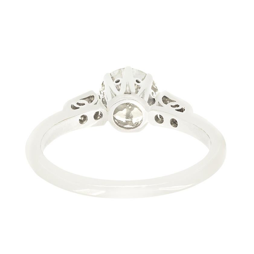 Art Deco 0,92 Karat Diamant Solitär-Ring, ca. 1920er Jahre (Alteuropäischer Schliff) im Angebot