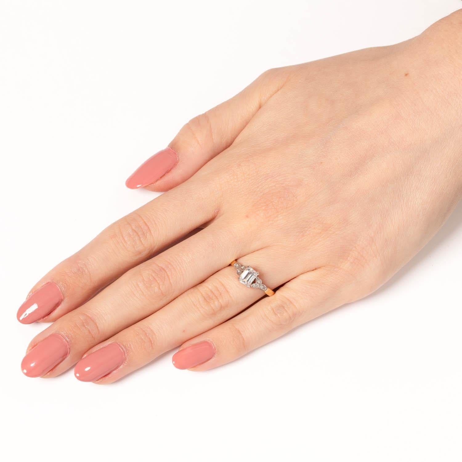 Art Deco 0,92 Karat Diamant Solitär-Ring, ca. 1920er Jahre im Zustand „Gut“ im Angebot in London, GB