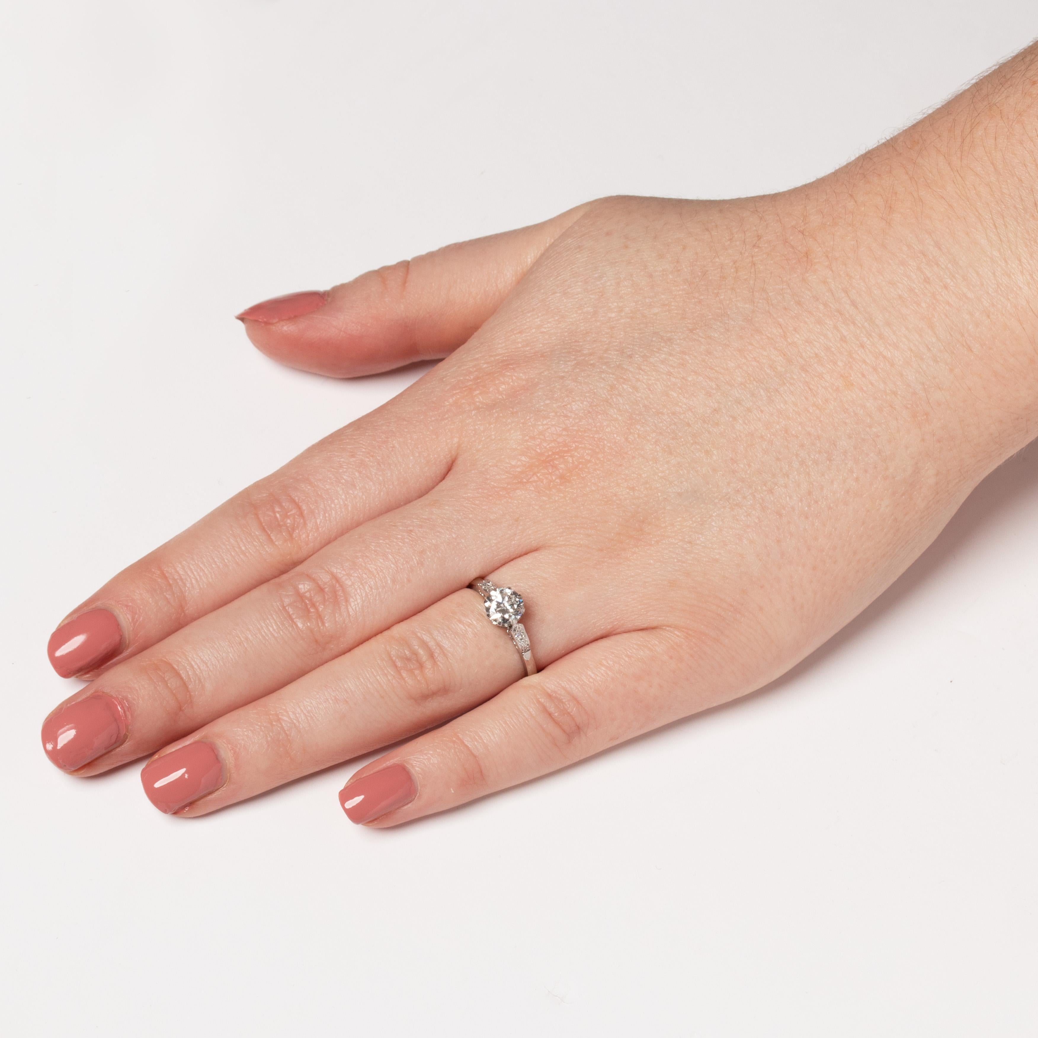 Art Deco 0,92 Karat Diamant Solitär-Ring, ca. 1920er Jahre im Zustand „Gut“ im Angebot in London, GB