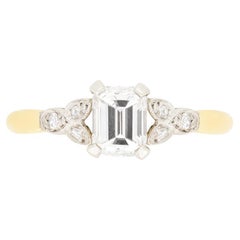 Art Deco 0.92ct Diamond Solitaire Ring, c.1920s