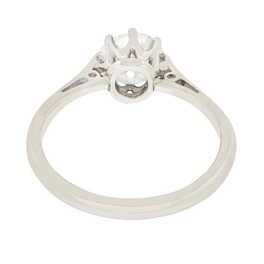 Art Deco 0.93 Carat Diamond Solitaire Engagement Ring, circa 1920s In Good Condition In London, GB