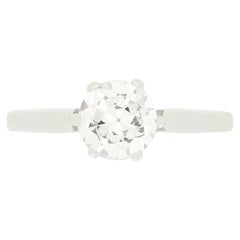 Art Deco 0.95ct Diamond Solitaire Ring, c.1920s