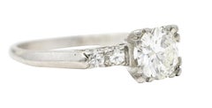 Art Deco 0.96 Carat Transitional Cut Diamond Platinum Five Stone Engagement Ring
