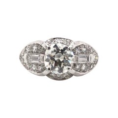 Art Deco 0.97 Carat Diamond Platinum Ring