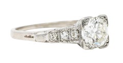 Art Deco 0.97 Carat Diamond Platinum Tiered Shoulder Engagement Ring