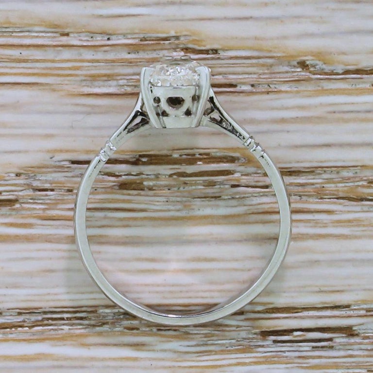 Art Deco 0.97 Carat Old Pear Cut Diamond Platinum Engagement Ring at ...