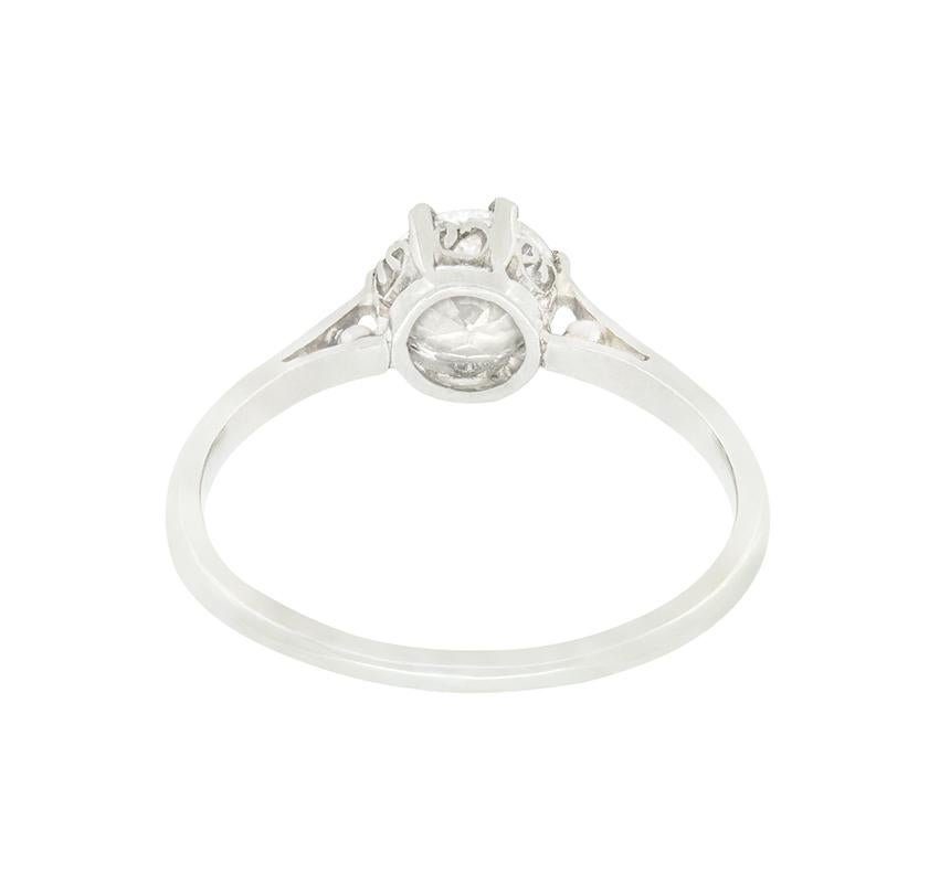 Art Deco 0.97ct Diamond Solitaire Ring, c.1920s Art Decó en venta