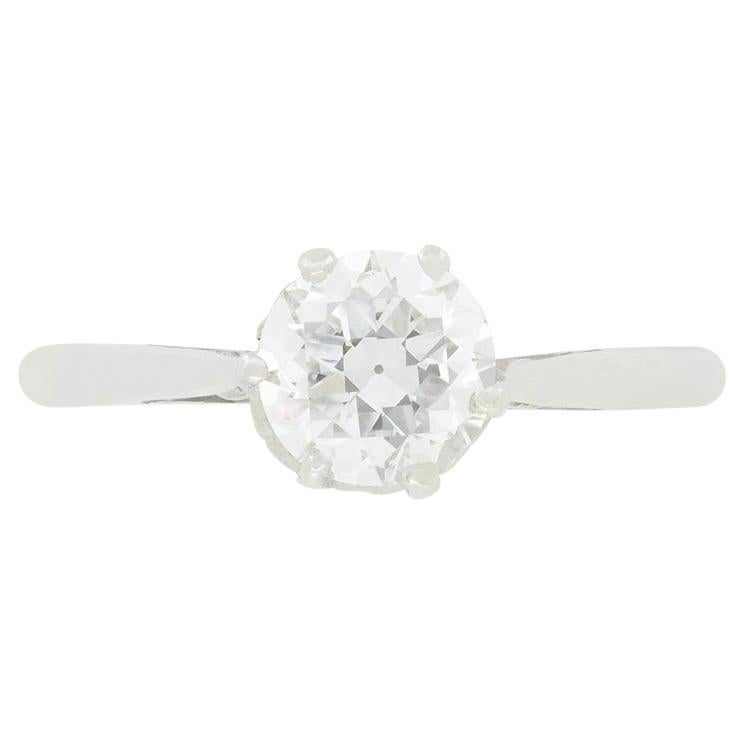 Art Deco 0.97ct Diamond Solitaire Ring, c.1920s
