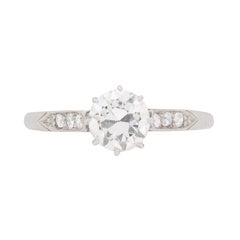 Art Deco 0.98 Carat Diamond Solitaire Ring, circa 1920s