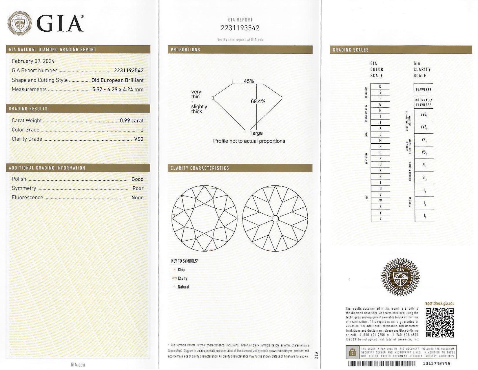 Bague de fiançailles lotus ancienne Art déco en platine avec diamants européens 0,99 carat certifiés GIA en vente 11