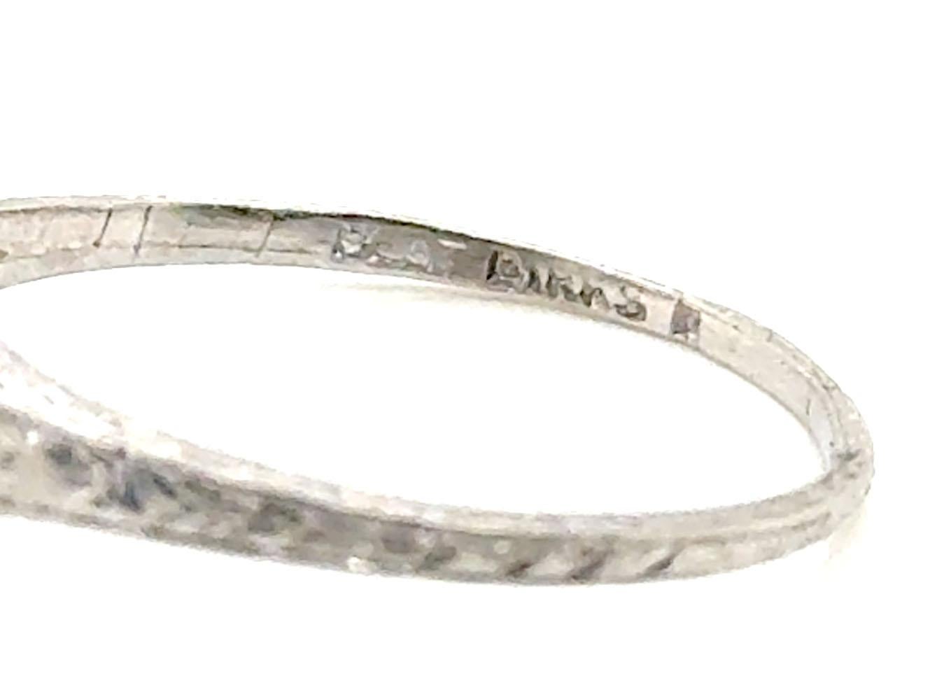 Art Deco 1/2ct Diamond Ring GIA Platinum Antique Maison Birks Mined Stone In Excellent Condition For Sale In Dearborn, MI