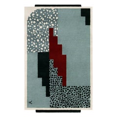 Tapis Art Déco 1 bleu en laine au design scandinave