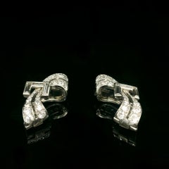 Art Déco 1 carat diamond clips (pair)