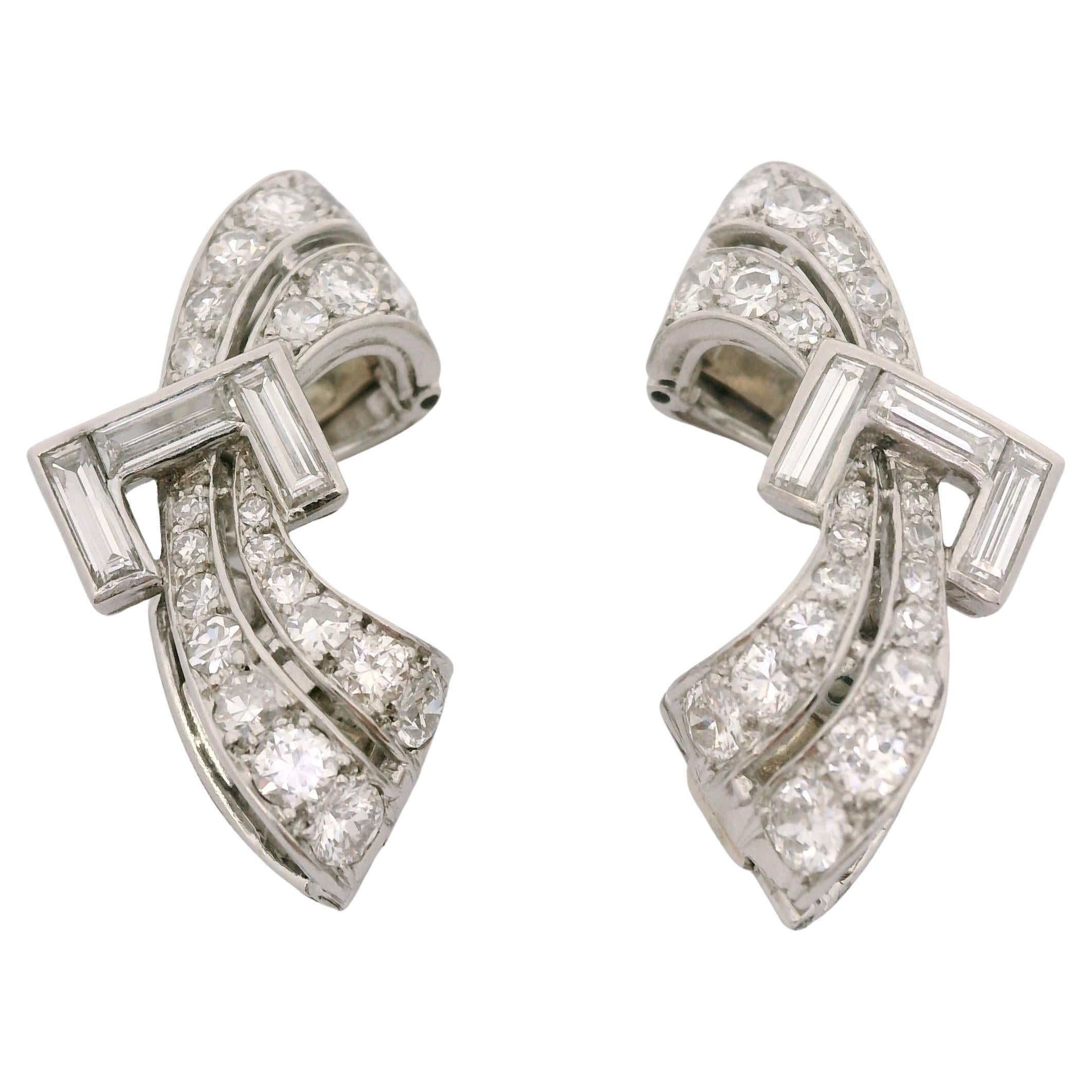 Fermagli Art Déco con diamante da 1 carato (coppia)